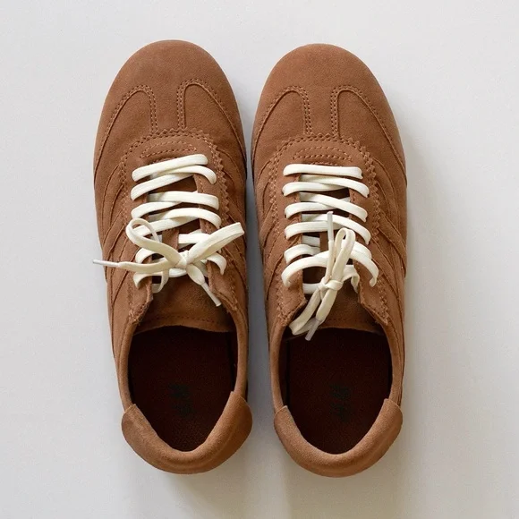 H&M Brown Suede Sneakers NWOT - Picture 2 of 7